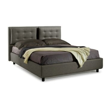 Bed&Sofa iSomn Bologna Franciaágy 160x200 cm, szürke, ökológiai bőr, tárolóláda nélkül