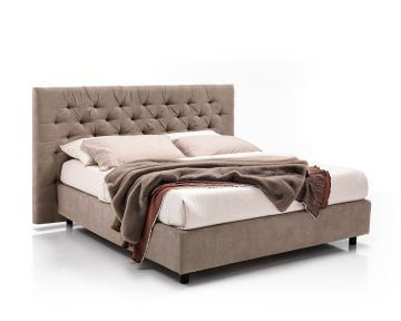 Bed&Sofa iSomn Noctooorne Berlin Franciaágy 160x200 cm, barna, szövet, tárolóládával