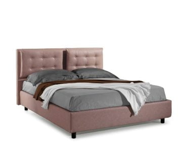 Bed&Sofa iSomn Bologna Franciaágy 140x200 cm, rózsaszín, szövet, tárolóláda nélkül