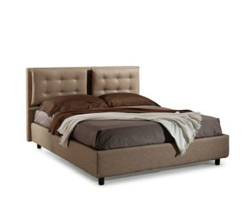 Bed&Sofa iSomn Bologna Franciaágy 140x200 cm, barna, ökológiai bőr, tárolóládával
