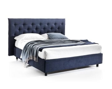 Bed&Sofa iSomn Noctooorne Copenhagen Franciaágy 160x200 cm, sötétkék, szövet, tárolóládával
