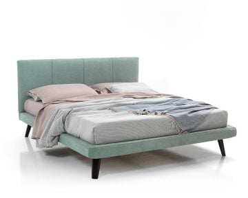 Bed&Sofa iSomn Noctooorne Dundee Franciaágy 180x200 cm, zöld, szövet, tárolóláda nélkül