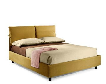 Bed&Sofa iSomn Fiocco Franciaágy 160x200 cm, sárga, szövet, tárolóláda nélkül