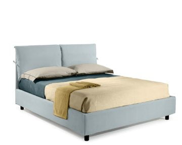 Bed&Sofa iSomn Fiocco Franciaágy 140x200 cm, kék, ökológiai bőr, tárolóláda nélkül