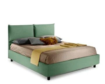 Bed&Sofa iSomn Fiocco Franciaágy 160x200 cm, zöld, szövet, tárolóládával