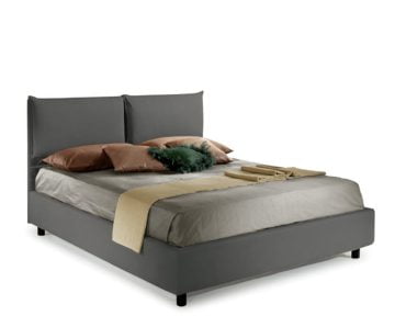 Bed&Sofa iSomn Fiocco Franciaágy 140x200 cm, szürke, ökológiai bőr, tárolóláda nélkül