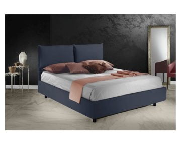 Bed&Sofa iSomn Fiocco Franciaágy 140x200 cm, sötétkék, szövet, tárolóláda nélkül