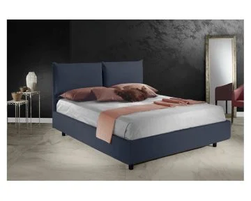 Bed&Sofa iSomn Fiocco Franciaágy 160x200 cm, sötétkék, szövet, tárolóláda nélkül