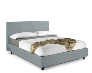Bed&Sofa iSomn Napoli Franciaágy 180x200 cm, kék, ökológiai bőr, tárolóláda nélkül