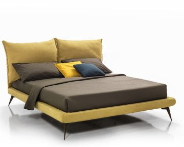 Bed&Sofa iSomn Noctooorne Malmö Franciaágy 160x200 cm, sárga, szövet, tárolóláda nélkül