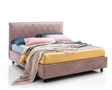 Bed&Sofa iSomn Noctooorne Paris Franciaágy 180x200 cm, rózsaszín, szövet, tárolóládával