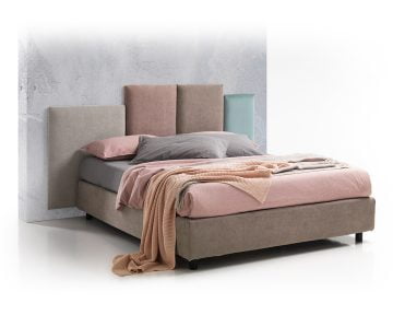 Bed&Sofa iSomn Noctooorne Santa Fe Franciaágy 180x200 cm, barna, szövet, tárolóládával