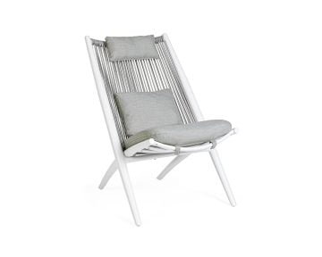 Bizzotto Aloha Kerti 2 fotel szett, alumínium szerkezettel, levehető párna huzattal, fehér, világosszürke
