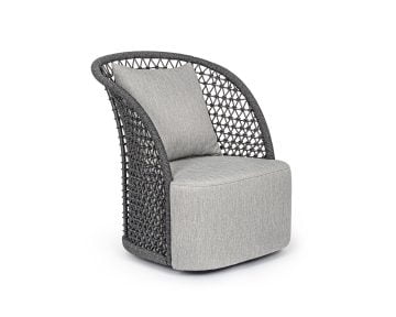 Bizzotto Cuyen Kerti fotel, alumínium szerkezettel, nem levehető párna huzattal, antracit, világosszürke
